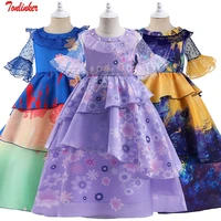 encanto isabela madrigal dress girl cosplay costume fancy dresses for birthday party floral princess dress mirabel costume