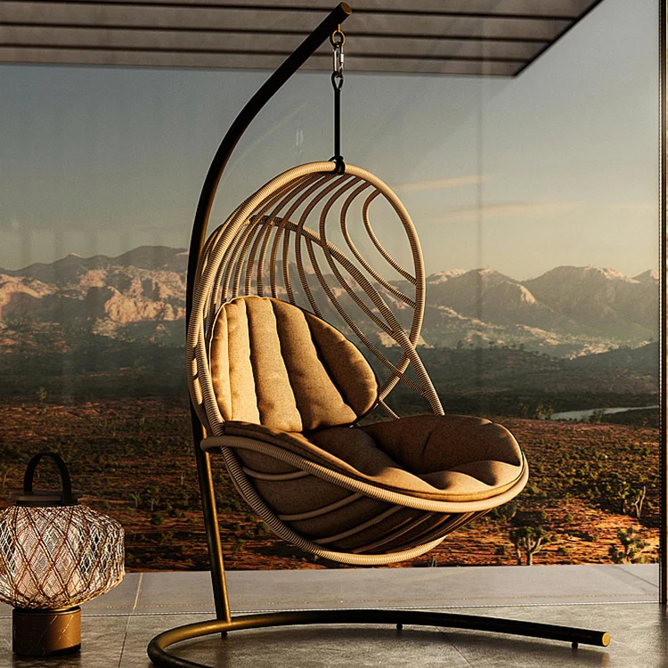

Wholesale Basket Rattan Swing Seat Furniture Outdoor Patio Swing Chair Hanging Garden Swing Egg Chair