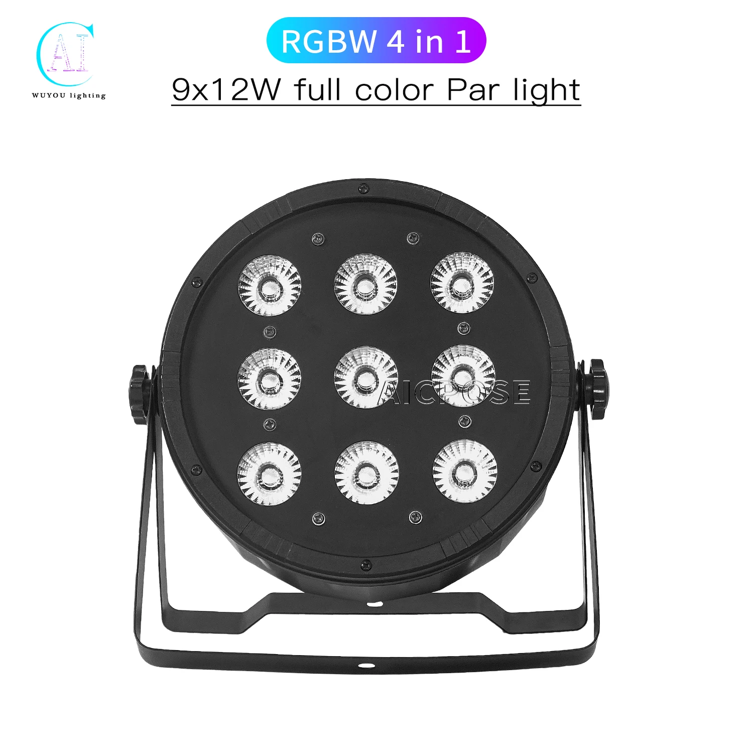 

9X12W LED Par Light RGBW 4 in 1 Stage Flat Light DMX Control for DJ Disco Family Birthday Party Wedding Lighting