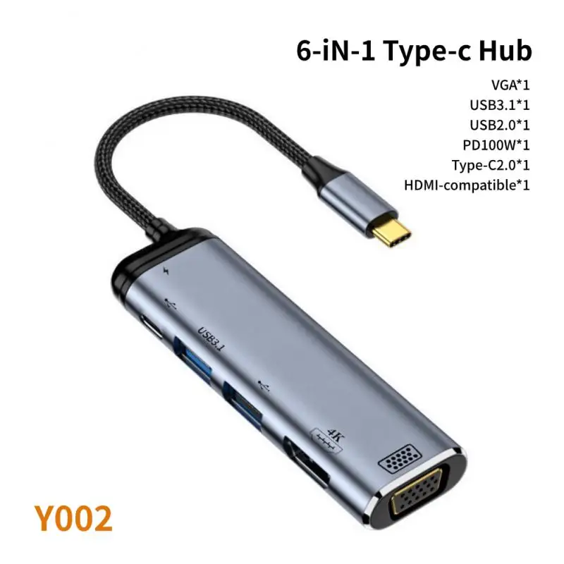 

Usb-c Pd 100w Expansion Dock Multifunctional Aluminum Alloy Computer Converter Extractor Type-c Converter Type-c Hub