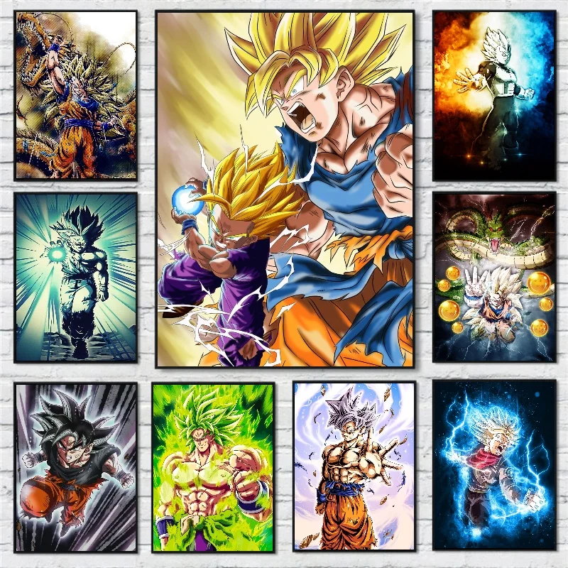 

Japan Classic Anime Dragon Ball Goku Poster Vegeta Canvas Painting Home Decoration Wall Art Child Room Decor Children's Gift