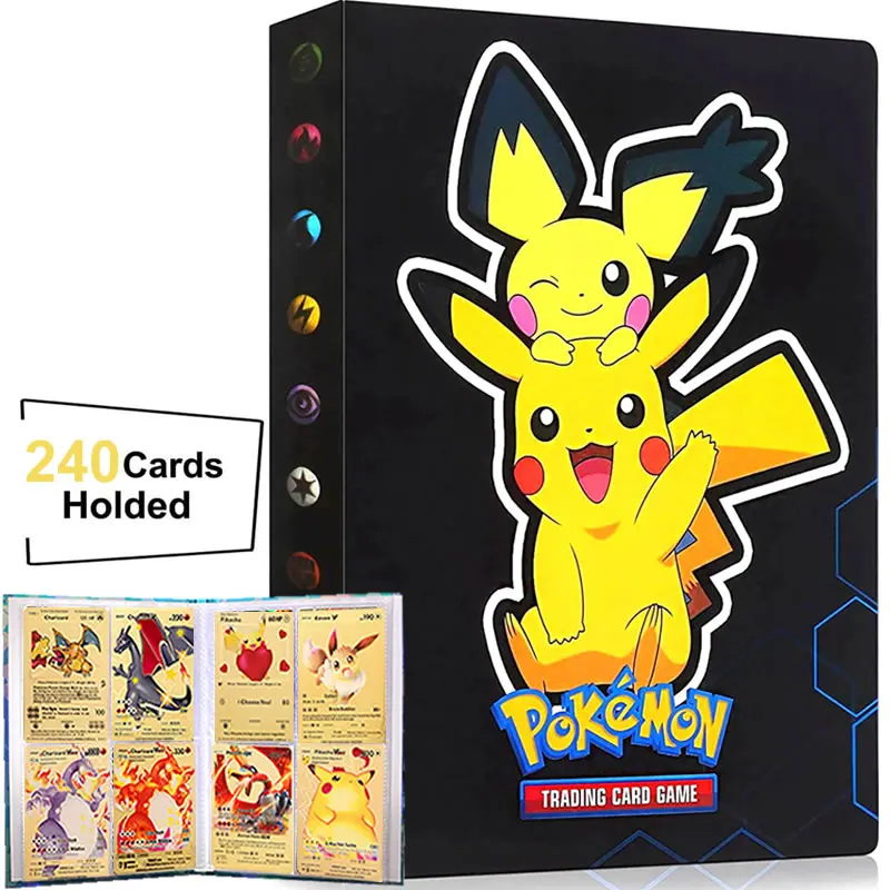 

240Pcs Pokemon Card Album Pokemon Trading Card Playing Game Collector's Livre Pokémon Card Binder Folder Book Holder Toy Gift