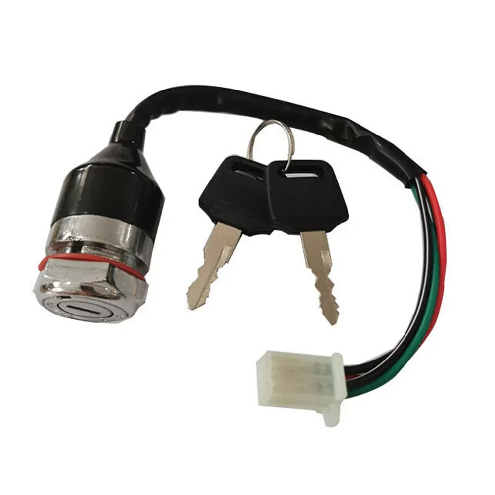 

Durable Go Kart Replacement Parts Easy Install On Off Repair 4 Wire 2 Keys Electric Scooter Pit Bike Ignition Switch Lock