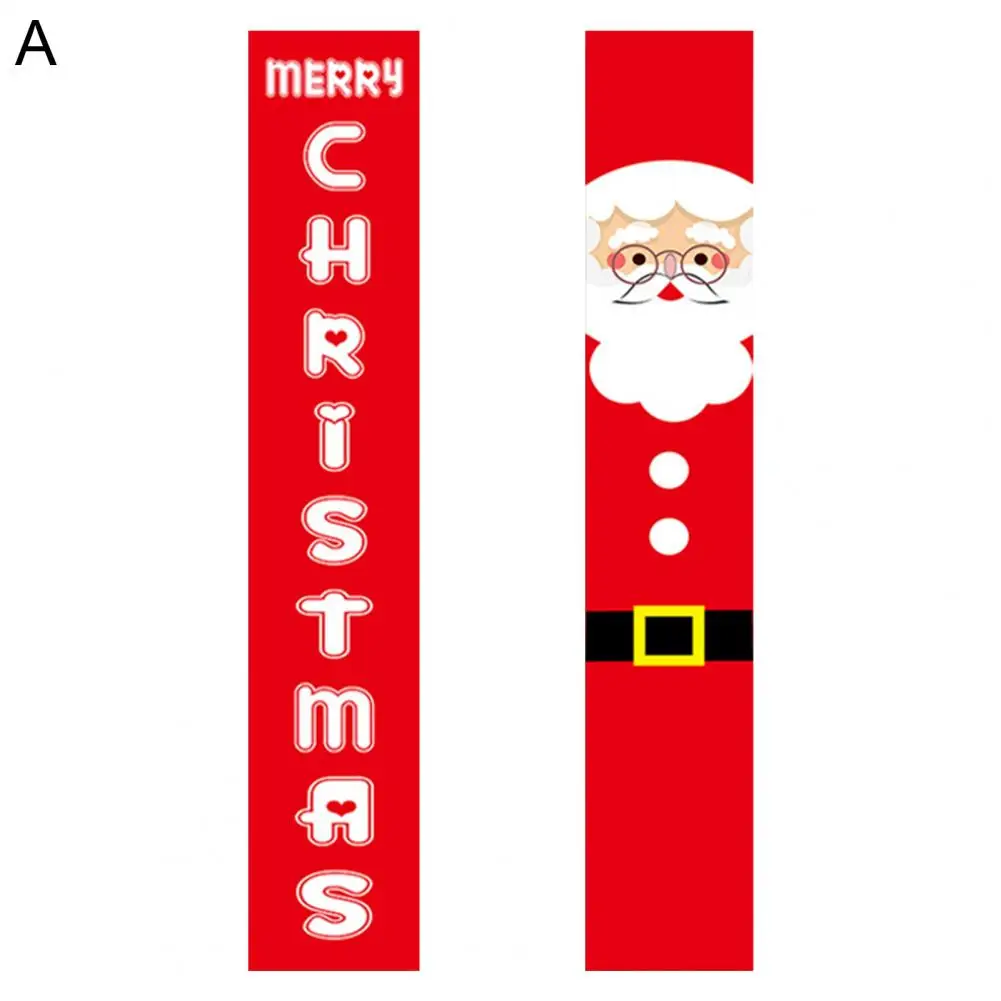 

1 Pair Christmas Banner Eco-friendly Long Lasting Santa Claus Party Decoration Door Decoration Window Hanging Flag