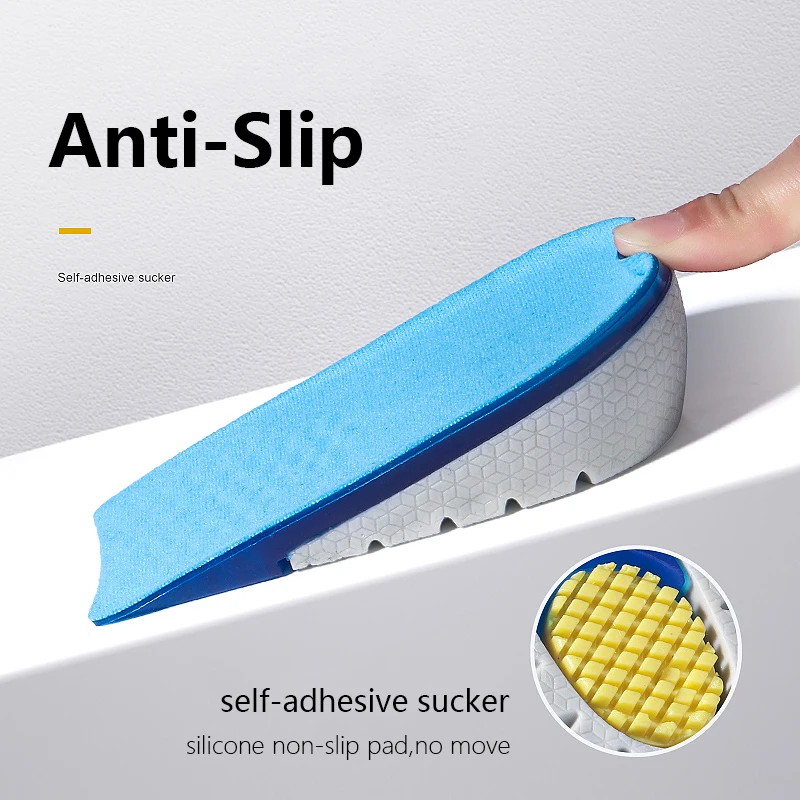 NOIPACE Height Insoles For Feet Height Increase Templates Women Men Silicone Gel Heel Cups Pad Growing Sole Elevater Shoe Insert