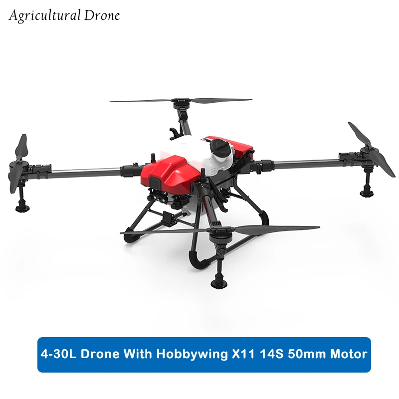 

Agricultural Spray Drone 4 Axis 30L 50KG Hobbywing X11 14S 50mm Motor Power System and Miniature Centrifugal Nozzle