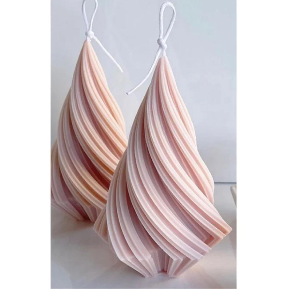 

NEW Geometric Conical Silicone Candle Mold Abstract Spiral Candle Art Aromatherapy Gypsum Resin Soap Mold Gifts Craft Home Decor