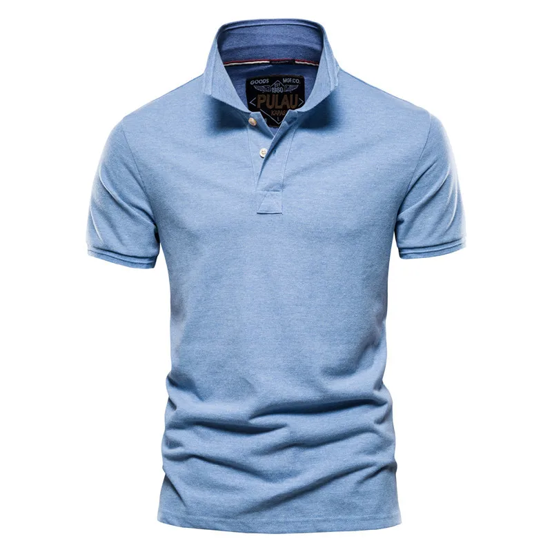 

Summer New Style Lapel Casual Men's Polo Shirt Fashion Solid Color Men's Cotton Short Sleeve T-Shirt