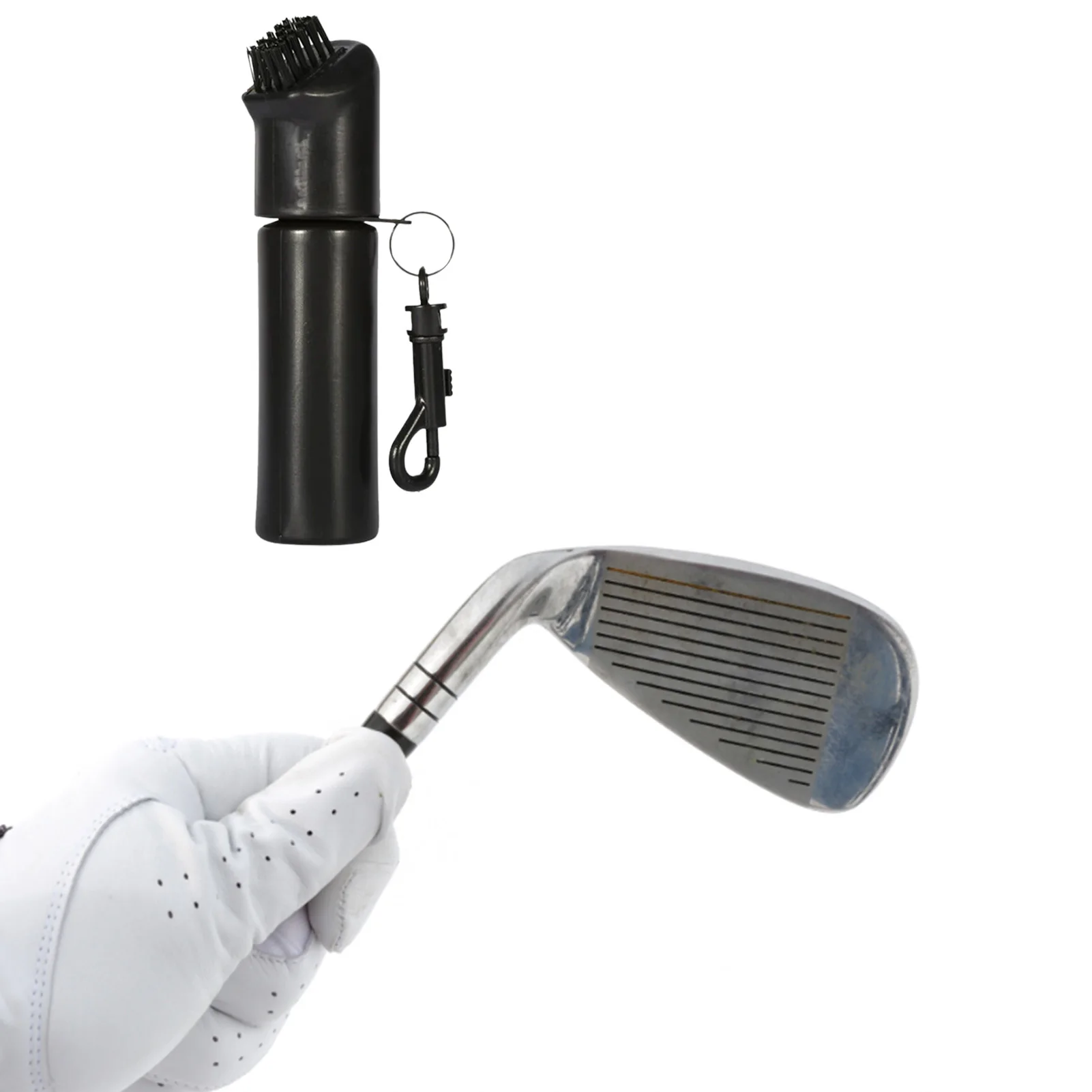 

Golf Club Brush Groove Cleaner Portable Golf Club Brush With Detachable Nylon-Bristles Head Aluminum Carabiner Professional Golf