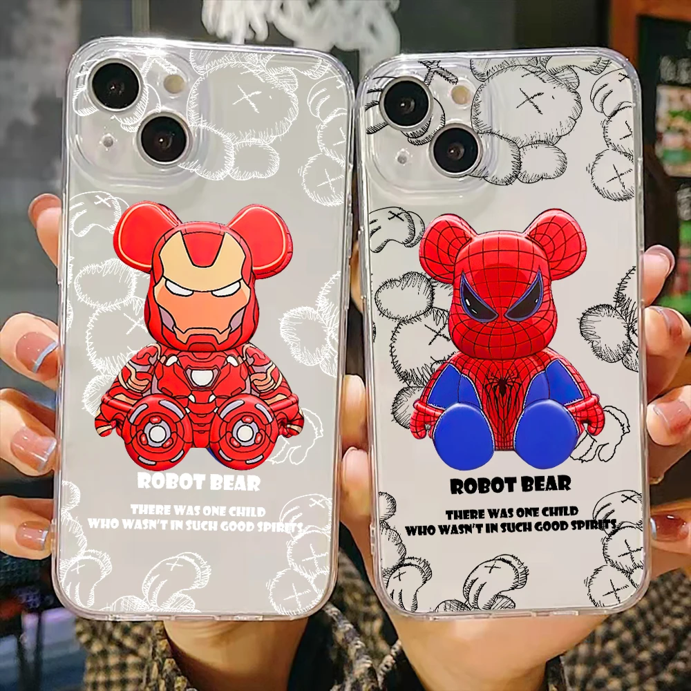 

Fashion Side Gloomy Bear Ultra Thin Clear Phone Case For Apple iPhone 13 12 11 Pro 12 13 Mini X XR XS Max SE 6 6s 7 8 Plus Back