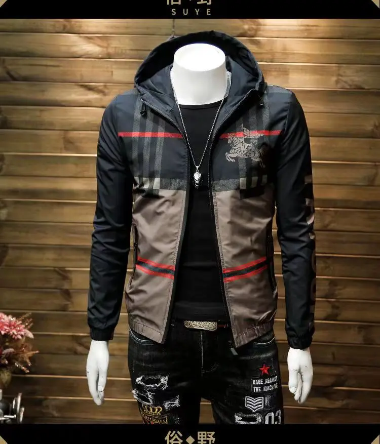 Hooded Zipper Jacket Men's Large Fashion Trend European and American Fashion Ins Top High-grade Men's Clothing