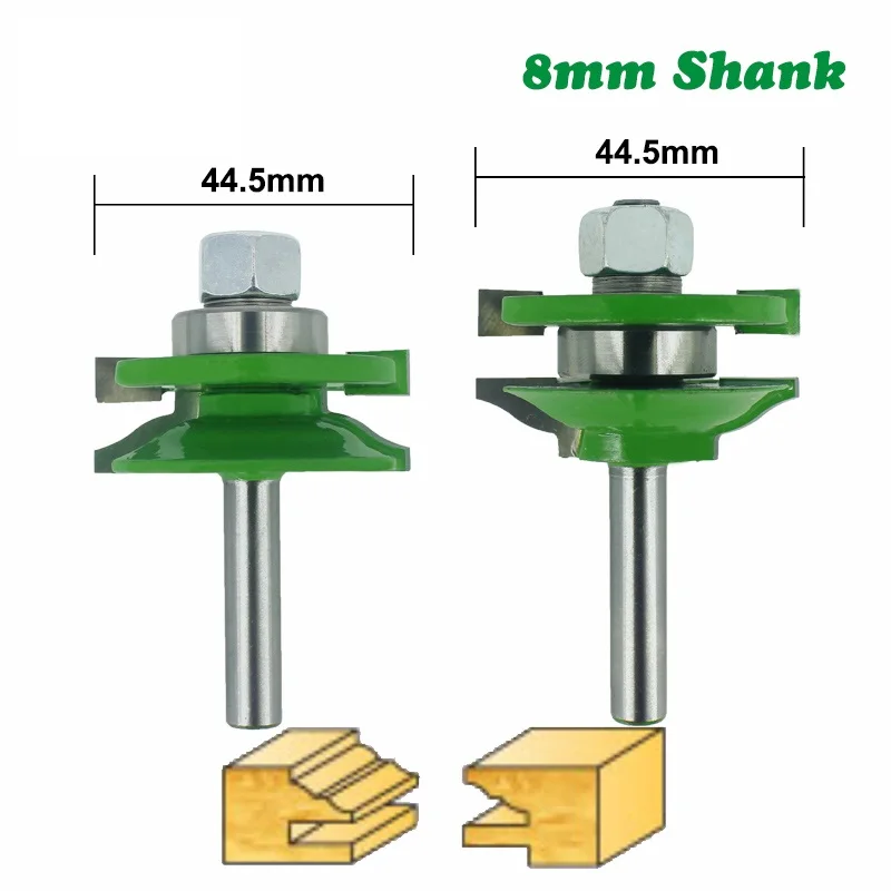 

2pcs 8mm Stile & Rail Set-Ogee Bit Set Tenon Knife Woodworking Cutter Tungsten Carbide Milling Cutters for Wood