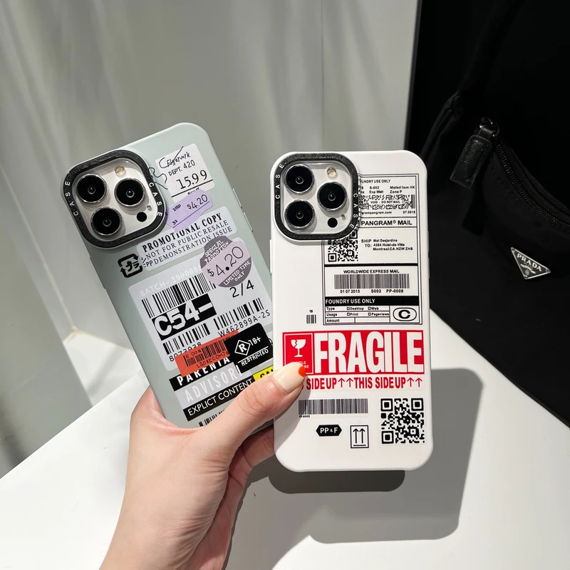 

Cute Cartoon Fashion Retro Code Letter Label Phone Case For iPhone 11 12 13 Pro Xs Max X Xr Xs 7 8 Plus Silicone Soft Cover