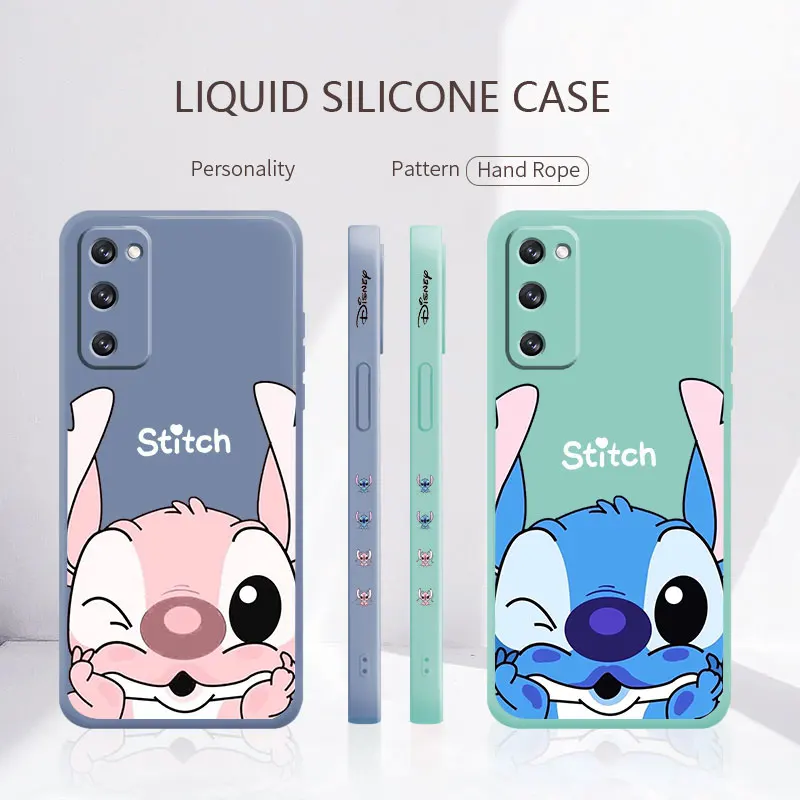 

Liquid For Samsung S22 Ultra 5G S10 10 Lite Note 20 S21 Plus S10e S20 FE Lilo & Stitch Disney Case Rubber Premium