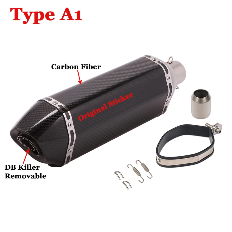 Универсальный мотоциклетный глушитель выхлопной трубы 470 мм для ZX6R Z1000 R1 MT09 KTM790 R3