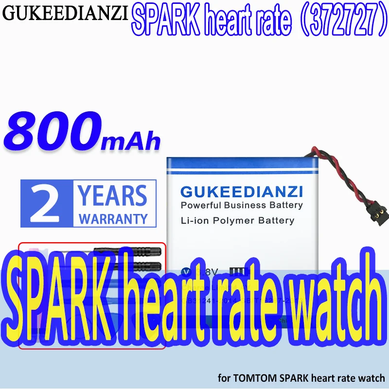 

High Capacity GUKEEDIANZI Battery SPARK heart rate 372727 800mAh for TOMTOM SPARK heart rate watch watch