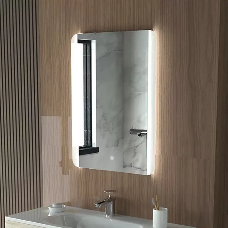

Rectangle Dimmable LED Smart Wall Mounted Makeup Bathroom Mirror 3 color Light Touch Sensor Switch Hotel Vanity Mirror
