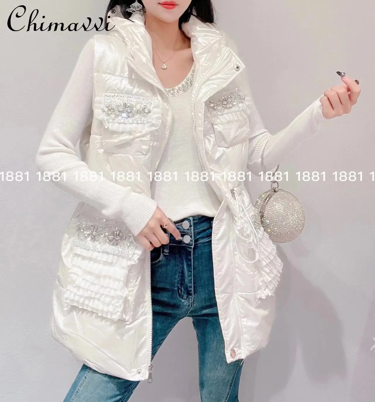 Милый жилет женский осенне-зимний новый корейский модный универсальный пуховый