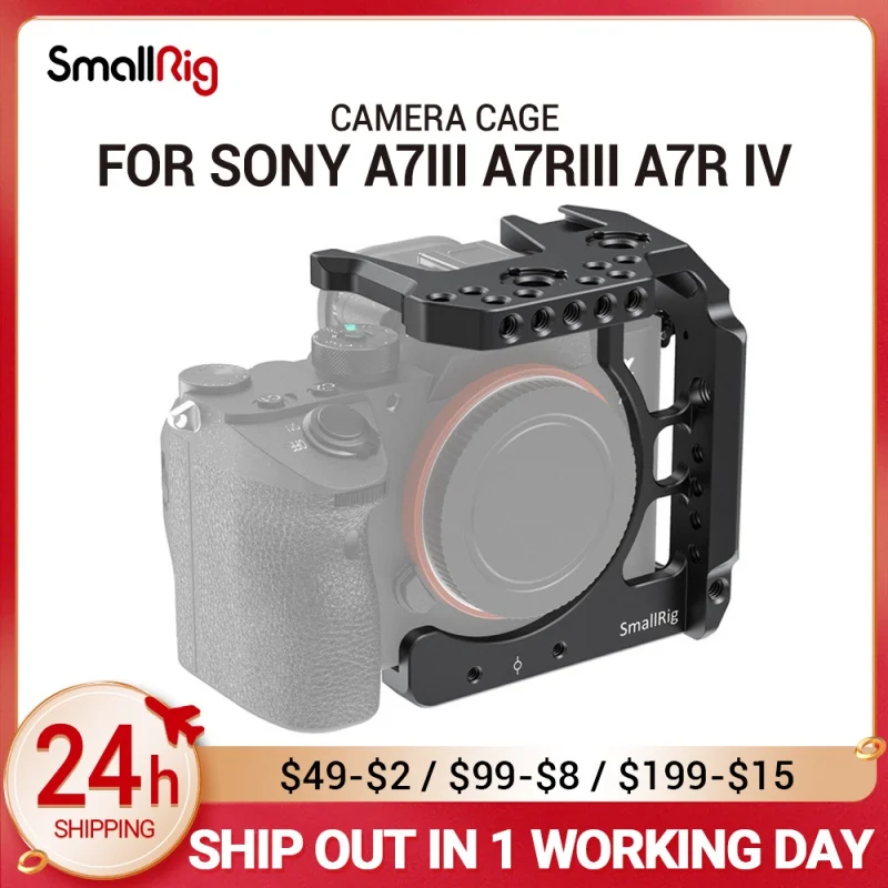 

SmallRig A73 Half Cage for Sony a7 iii A7 III A7R III A7R IV Camera Cage for Sony A7R4 W/ Cold Shoe Mount Nato Rail DIY 2629