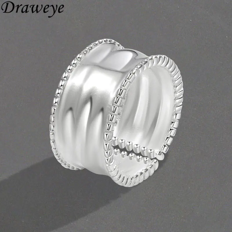

Draweye Stainless Steel Rings for Women Irregular Geometric Simple Hiphop Jewelry Japan Style Vintage Forefinger Anillos Mujer