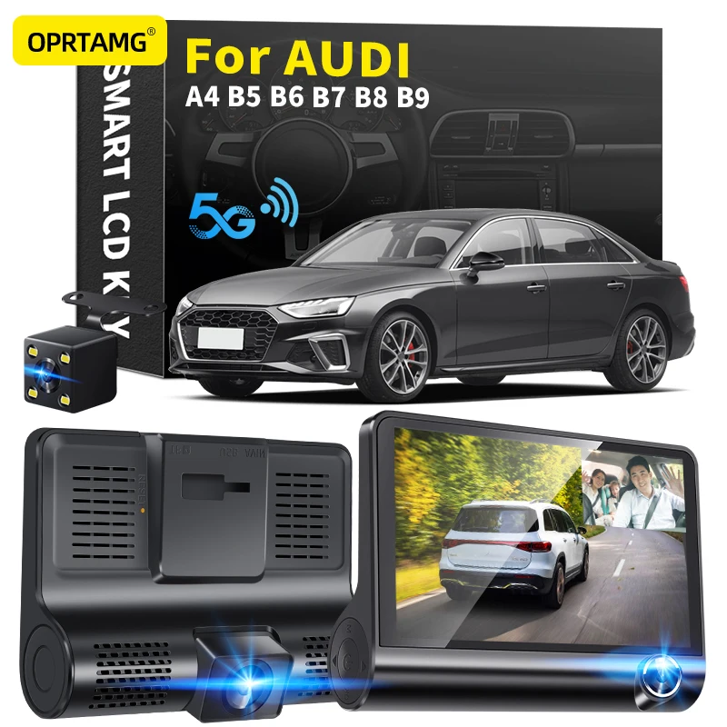 

Car DVR 3 Cameras Lens 4.0 Inch 1080P dash cam dashcam Car dvr For Audi A4 B5 B6 B7 B8 B9 2007 2008 2009-2021 Car Accessories