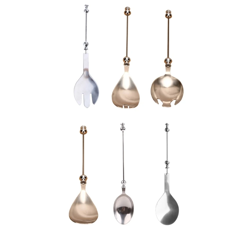 

DIY Beaded Salad Spoon Stainless Steel Dessert Spoon Customizable Bead Serving Spoon DIY Beads Decorated Tableware DropShip