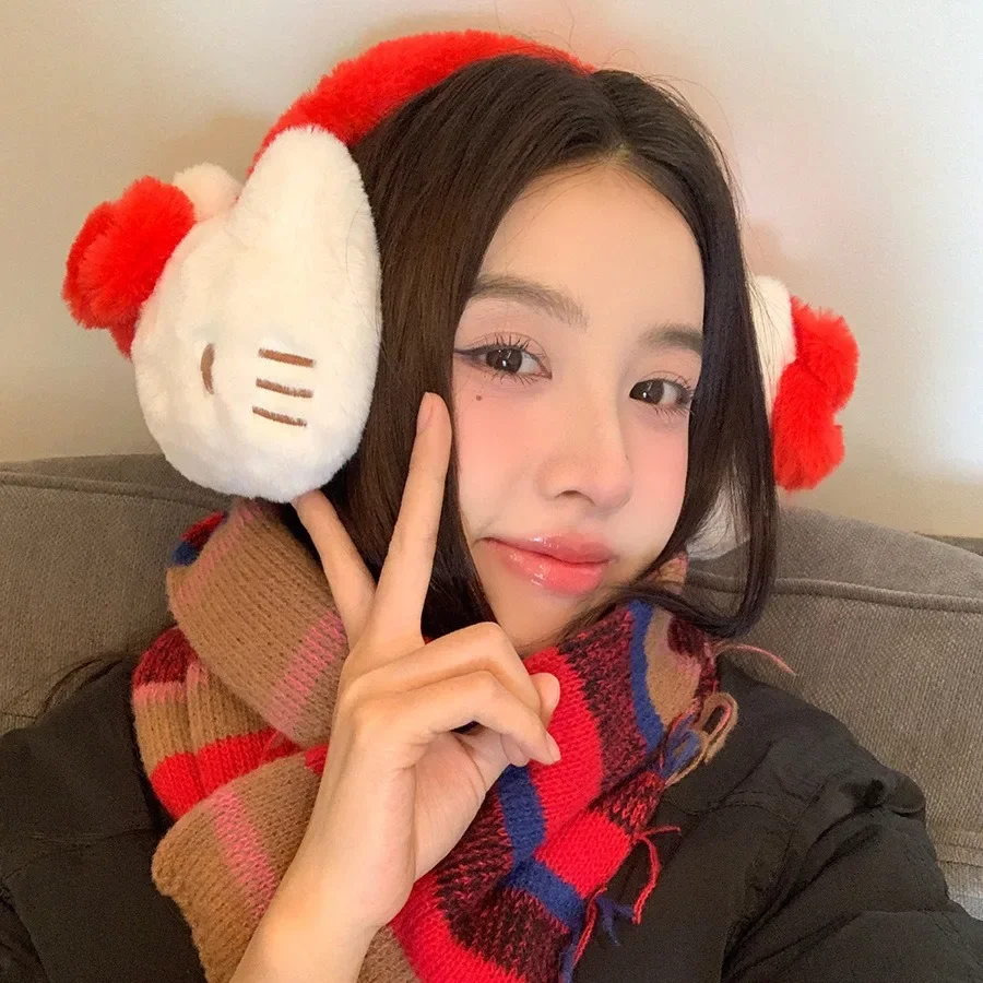 Наушники Sanrio hello kitty Kawaii защита ушей милые девушки незамерзающая и холодная сумка