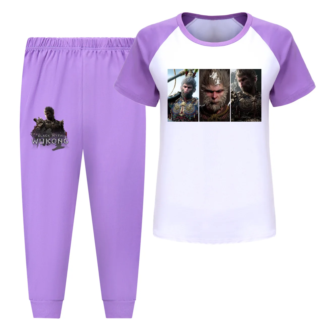 Детский пижамный комплект мультяшный черный миф по игре Wukong повседневная одежда