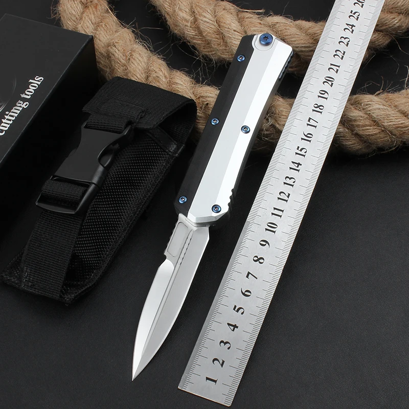 GLYKON D2 лезвие T6061 алюминиевая ручка Двойное действие Тактический спасательный Карманный складной охотничий Рыбалка Рождественский подарок инструмент ножи