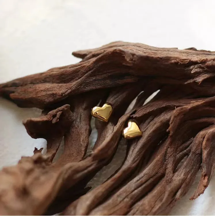 SITA 316L Stainless Steel Small Cute Heart 18k-Plated Gold Color Stud Earrings For Women Girls Jewelry Gifts