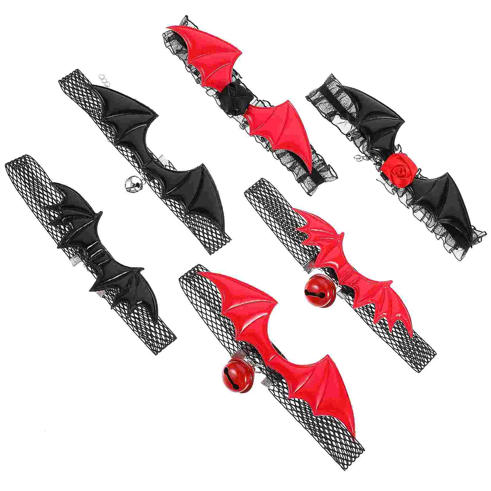 

6 pcs Gothic Lace Choker Women Lace Choker Decorative Lace Choker Halloween Bat Lace Choker