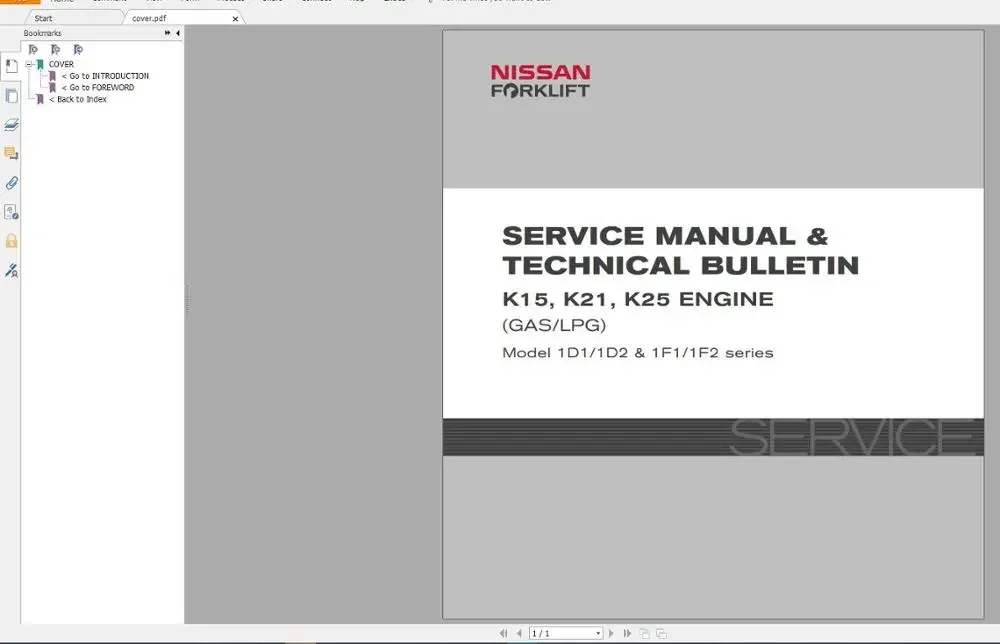 Для каталога и руководства по обслуживанию вилочного погрузчика NISSAN UNICARRIERS (PDF) 2017