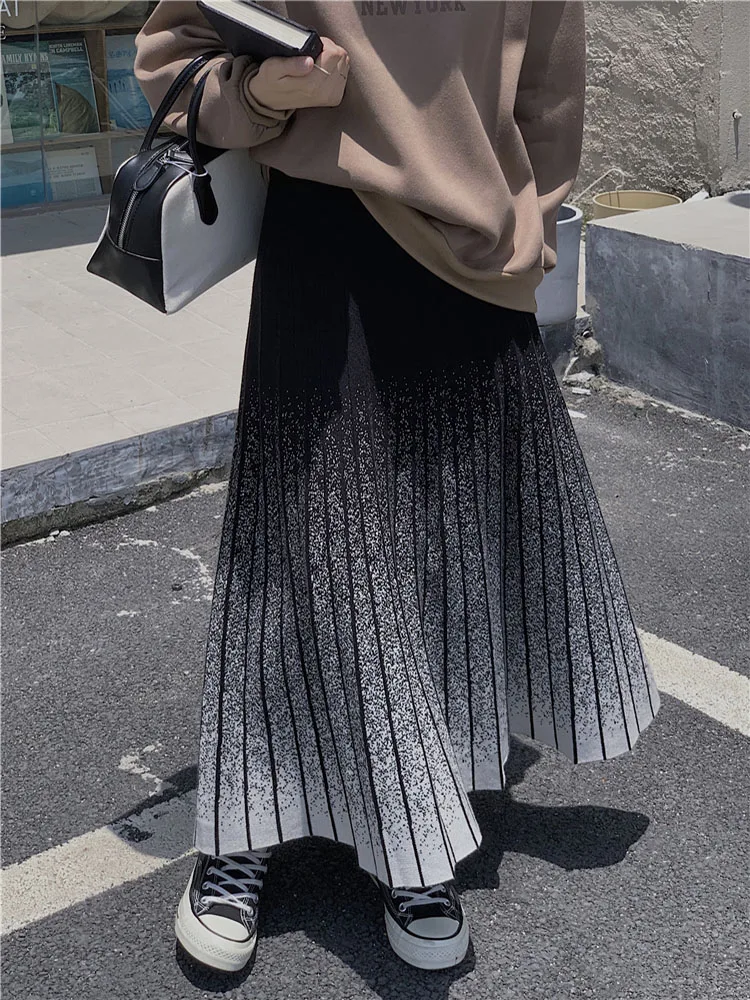 

Женская Осенняя юбка в Корейском стиле, модная нишевая плиссированная юбка трапециевидной формы в стиле ретро с завышенной талией и градиентным узором, D5720