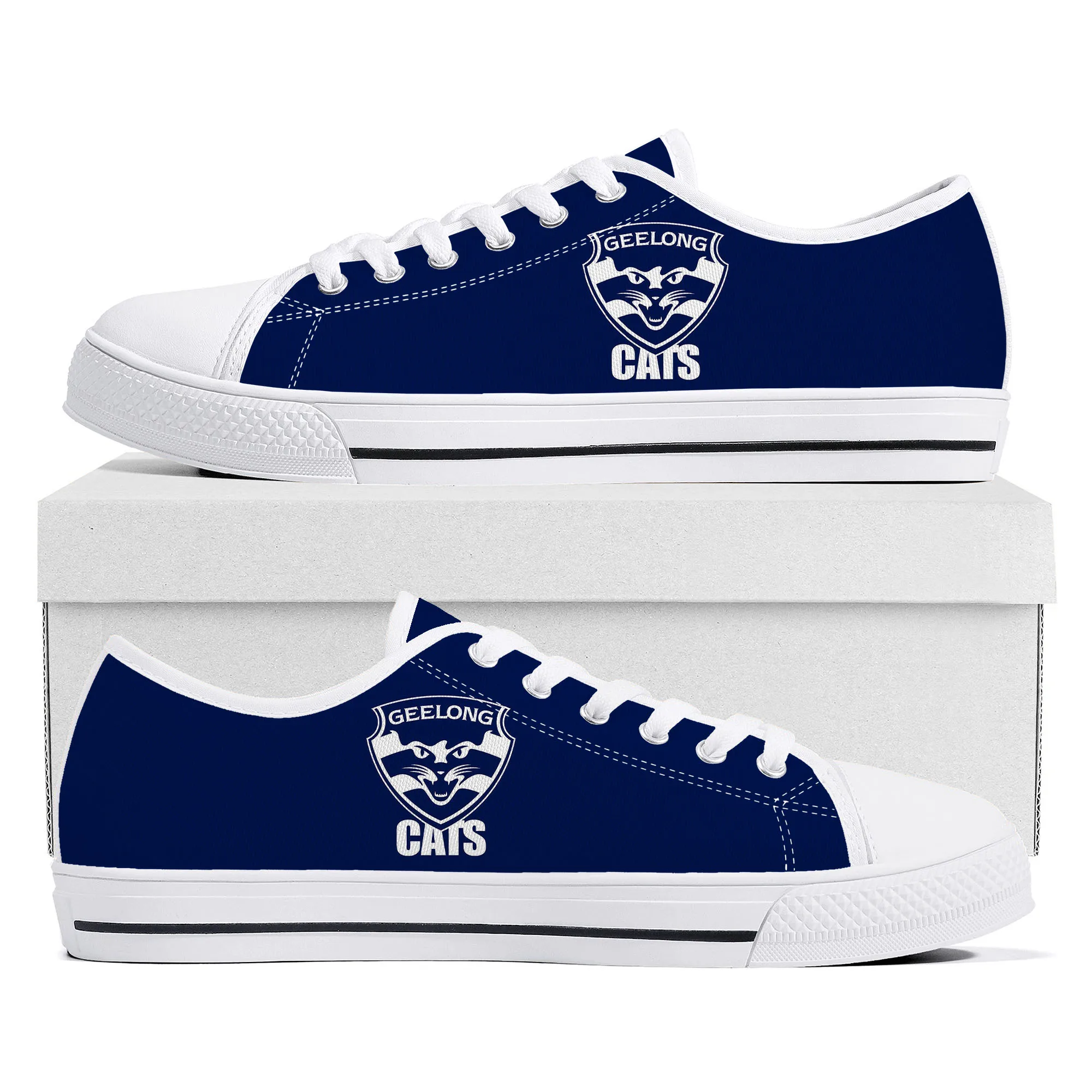 

Geelong Cats Australian Football Low Top Sneakers Mens Womens Teenager Canvas High Quality Sneaker Casual Custom Made Shoes DIY