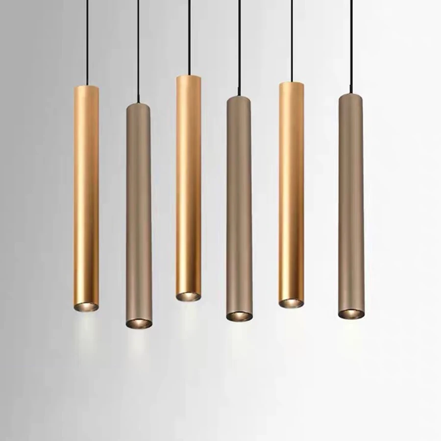 

Nordic Restuarant Bar LED Pendant Light Long Tube Bedroom Bedside Pendant Lamp Dining Room Shop Cafe Office kitchen Droplight