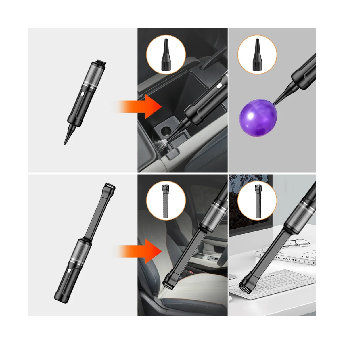 

20000Pa 2-IN-1 Portable Car Vacuum Cleaner Mini Handheld Vacuum Cleaner Home Car Dual- Dust Catcher-Black