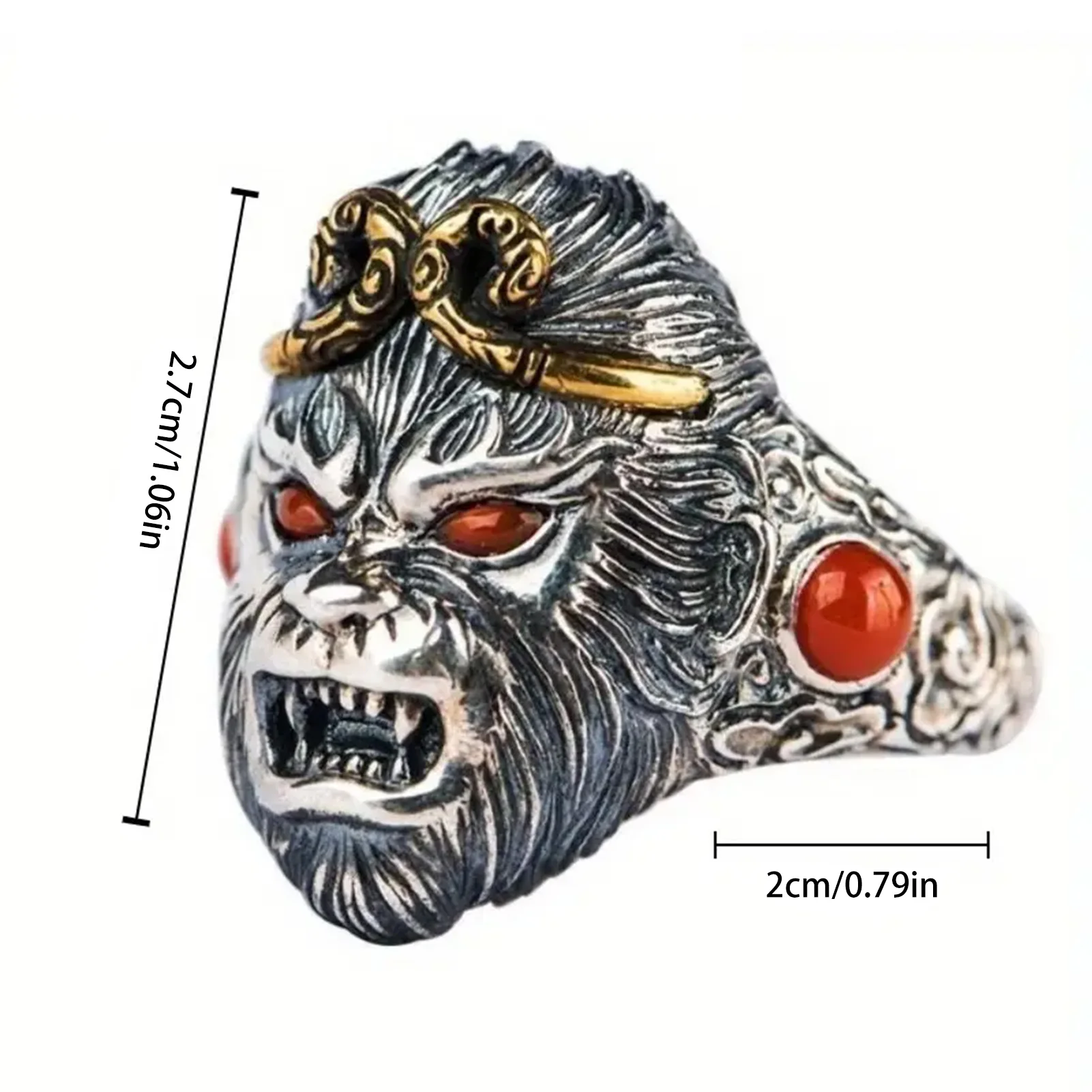 Древний стиль Monkey King Премиум модные ювелирные изделия регулируемые открытые s