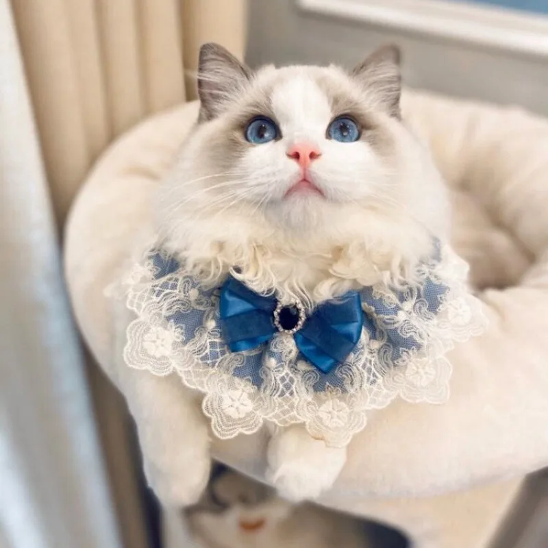 

Lace Pet Scarf Cute Adjustment Belt Pet Neckerchief Pet Grooming Accessories Pet Bibs Puppy Cat Neck Scarf Pet Collar Pet Towel