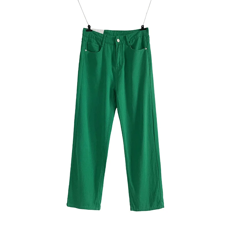 2022 Summer Green Baggy Jeans Men Fashion Casual Straight Jeans Men Streetwear Hip Hop Loose Denim Pants Mens Trousers M-2XL