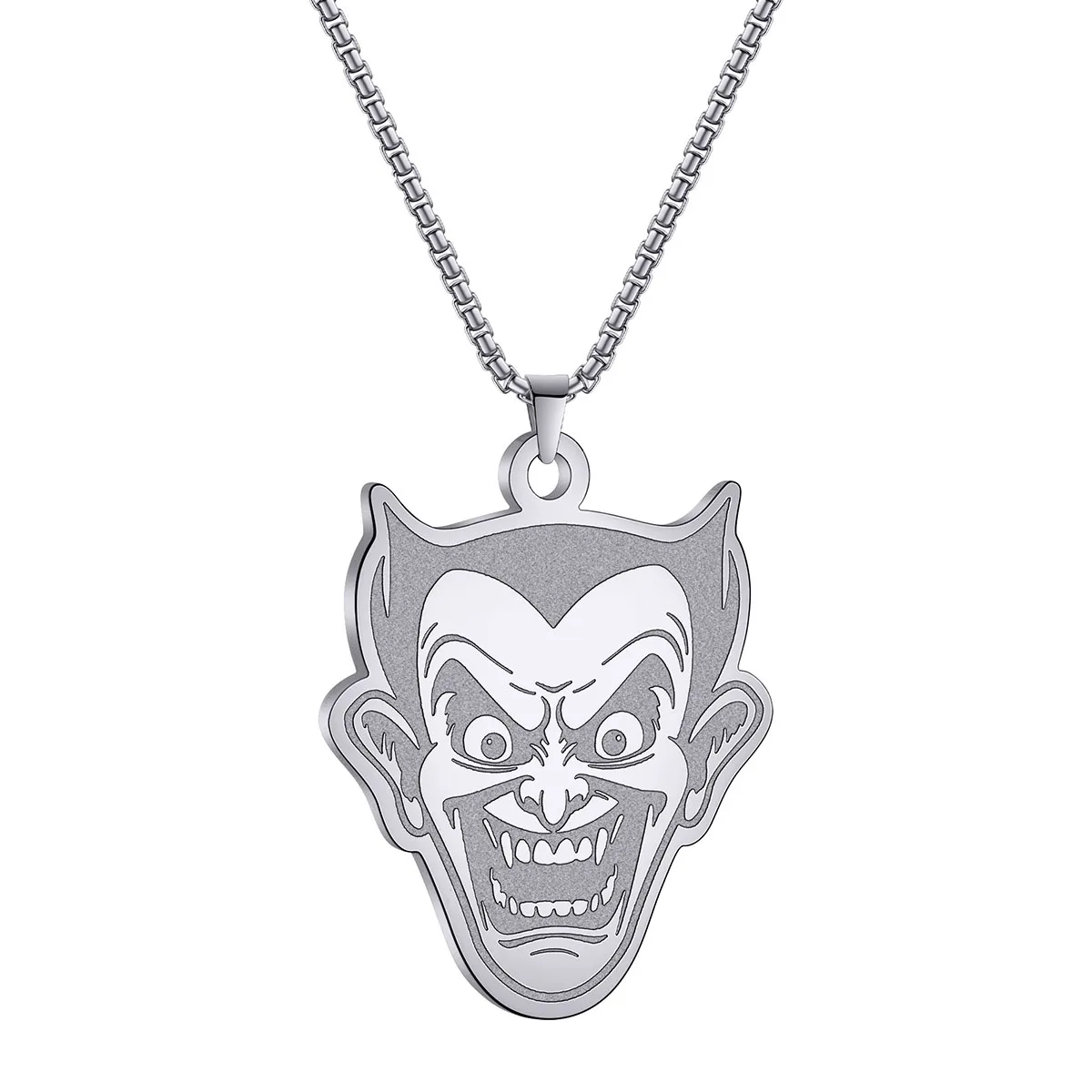 Ожерелье из нержавеющей стали с забавным лицом и подвеской в стиле Джокера для