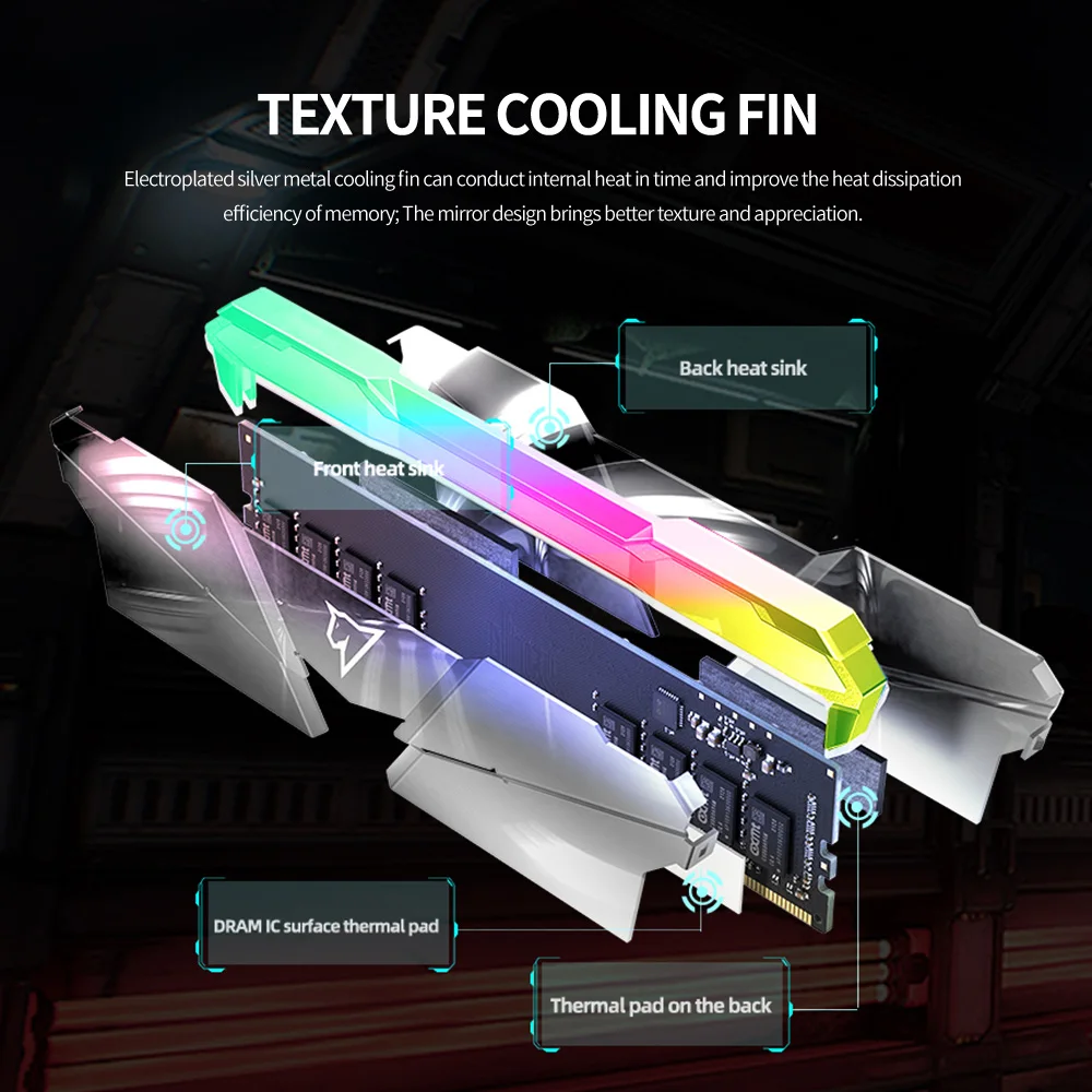 Оперативная память Netac ddr4 rgb Память DDR4 3200 МГц ddr 4 16 Гб 3600 4000 XMP радиатор