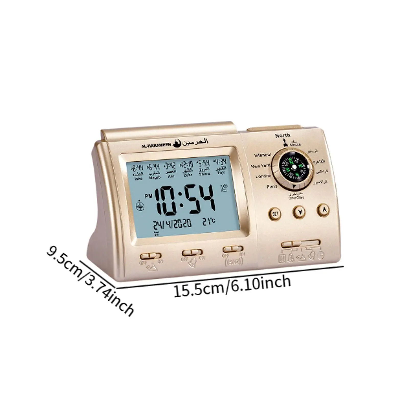 Будильник Азан функция температуры и подсветки декоративная повтора исламский