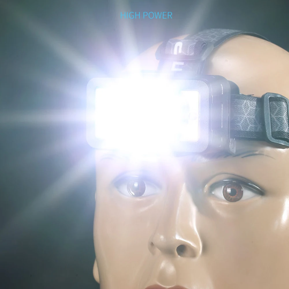 

Светодиодный Многофункциональный фонарик с волнистым датчиком, перезаряжаемый налобный фонарь, водонепроницаемый фонарь для кемпинга, легкий для походов, рыбалки