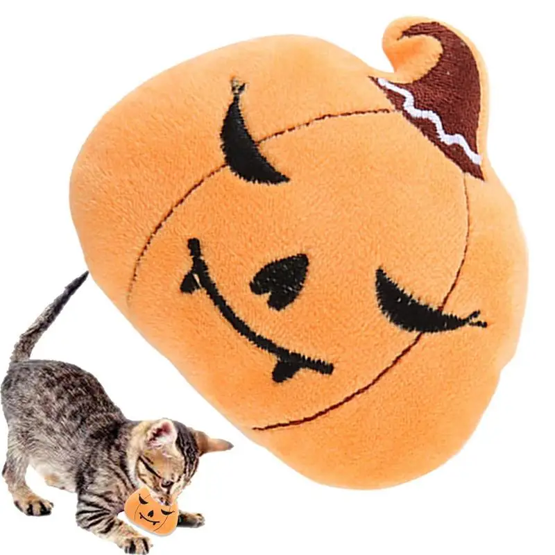 

Halloween Cat Toy Interactive Catnip Filled Teething Chew Toys Soft Teething Supplies Kitten Kicker Toy Pet Stuffed Pillow