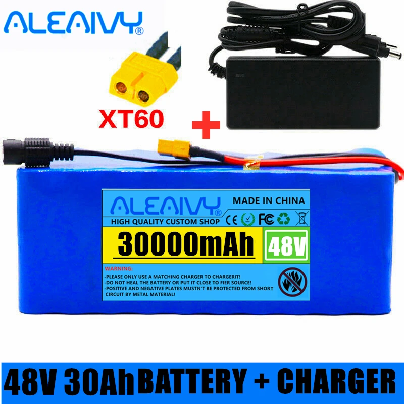 

NEWCE 48v 30Ah Lithium Ion Battery 30000mAh 1000w Lithium Ion Battery Pack for 54.6v E-bike Electric Bicycle Scooter with BMS +C