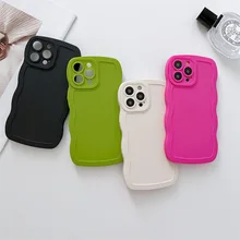Simple Solid Wave Pattern Soft Shell Phone Case For iphone 14 13 12 11 Pro Max X XR XS XSMAX 7 8 Plus TPU Cover New Products