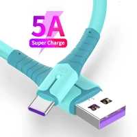 universal usb type c data cable for samsung xiaomi huawei fast charging liquid silicone type c android line wire with light