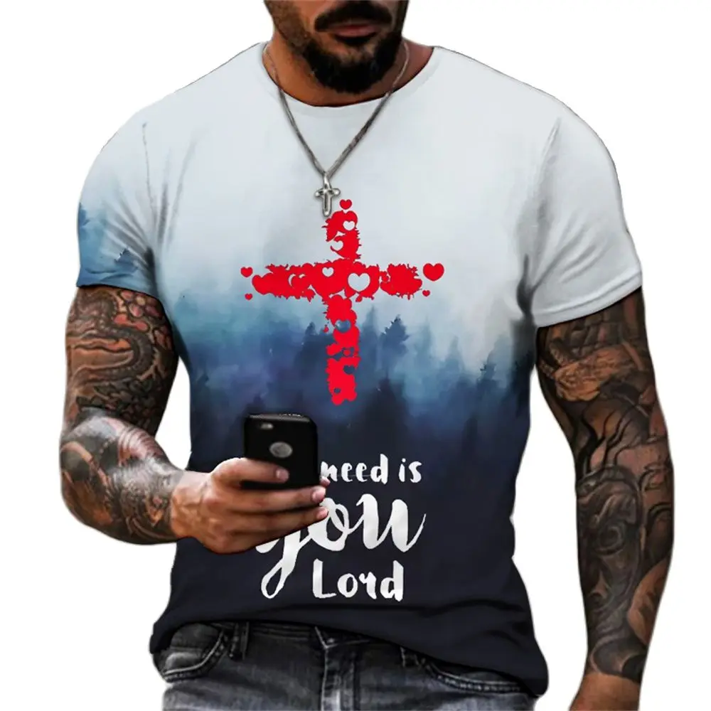 

Винтажная Мужская футболка с изображением Иисуса Христа, 3d бог, религия, принт распятия, Мужская футболка, топ с коротким рукавом и изображением Иисуса, Мужская футболка большого размера