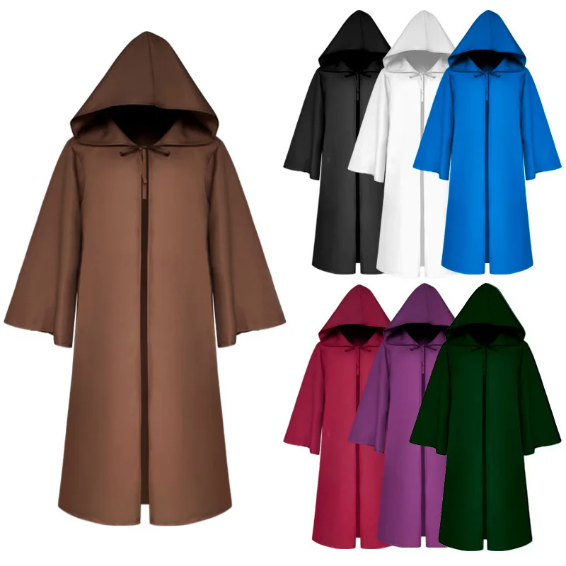 

Black Wine Red Hooded Cloak Leather Cloak with Hood Black Cape Costume