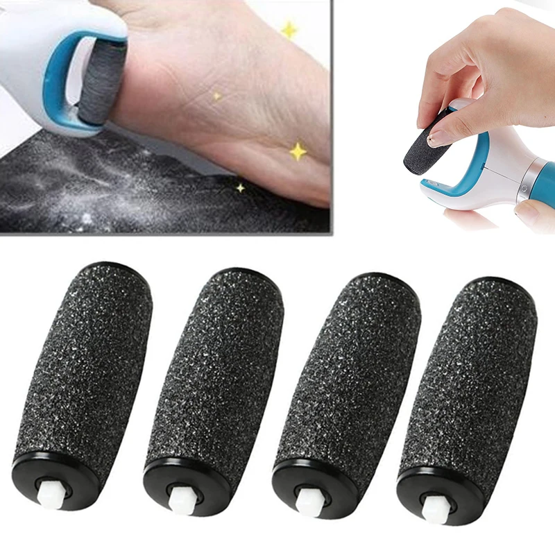 

4pcs Extra Coarse Replacement Refill Roller Head Dark Gray For Electric Pedicure Foot File Tools